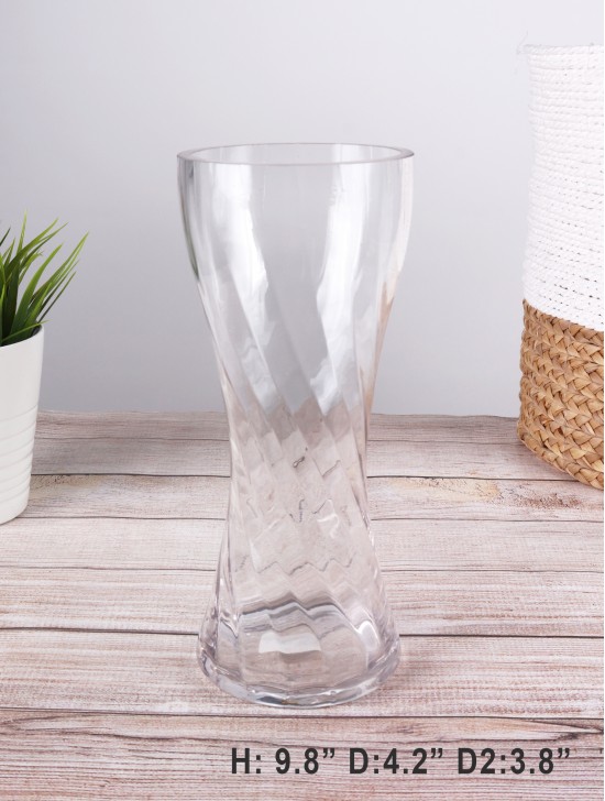 SPIRAL DESIGN GLASS VASE